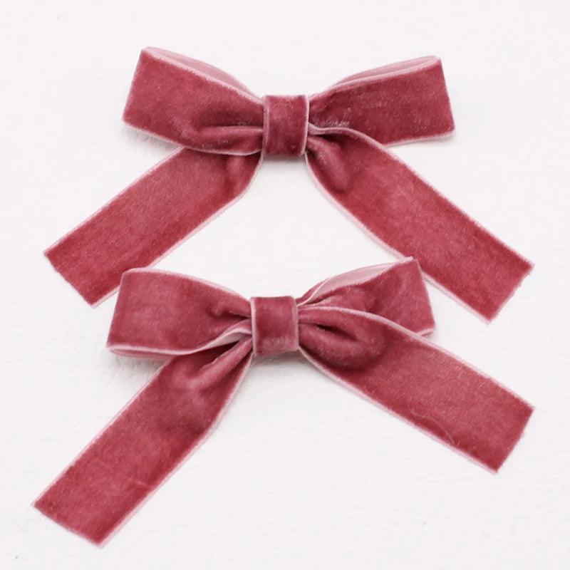 Lystrfac Fashion Velvet Bow Hairpin Women Girls Black Red Hairclip Headdress Bang Bow Hairgrips Back Head Retro Hair Accessories