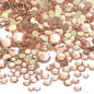 JUNAO 1400pc Mix Size White Opal Glass Rhinestones 3D Nail Art Stones Nail Crystal Gems Stickers Non Hot Fix Strass Appliques