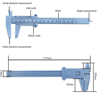 Portable 150MM Plastic Eyebrow Measuring Vernier Caliper Tattoo  Caliper Ruler Plastic Permanent Makeup Measurement Tools