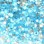 JUNAO 1400pc Mix Size White Opal Glass Rhinestones 3D Nail Art Stones Nail Crystal Gems Stickers Non Hot Fix Strass Appliques