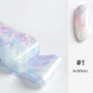 Aurora Chrome Nail Foil Mirror Effect Nail Pigment Irridescent Glitter Heart Marble Foil Sticker Decoration Manicure Wraps