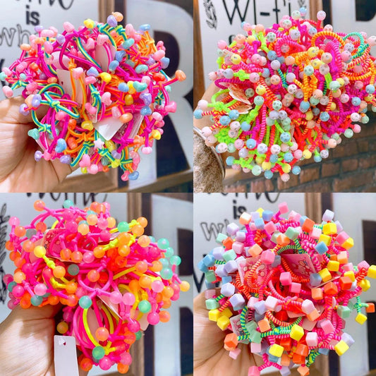 10/20/30PCS Cartoon Baby Hair Ties Cute Colorfu HairBands Scrunchie Girls Elastic Rubber Band Fashion Hair Accessories Headdress