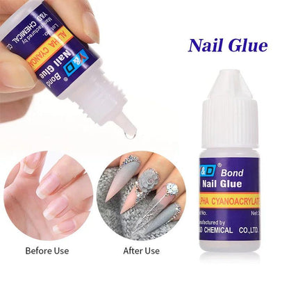 Nail Glue for Acrylic French False Nail Tips Stick 3D Decoration Glue Clear Fast Dry Glue Manicure Nail Art Tools DIY Design