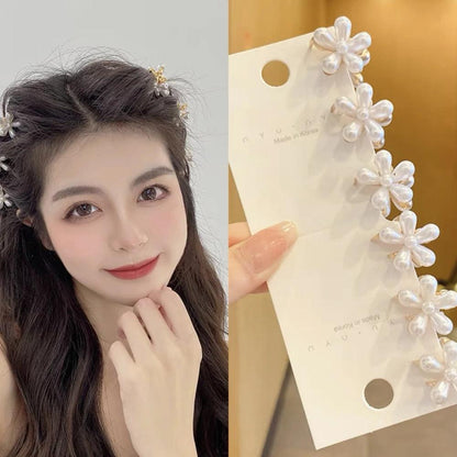 1Set Alloy Mini Pearl Women air Claws Small Hair Claws Kids Sweet Hairpins Hair Clips Fashion Matte Headbands Hair Accessories