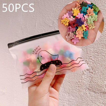 30/50PCS Set Girls Cartoon  Colorful Flower Mini Hair Claws Kids Sweet Hairpins Children Fashion Hair Accessories Cute Hair Clip