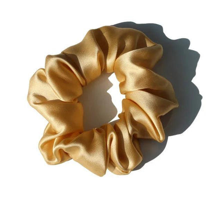 100% Pure Mulberry Silk Large Scrunchies Rubber Bands Hair Ties Gum Elastics Ponytail Holders for Women Girls 19 Momme 3.5CM