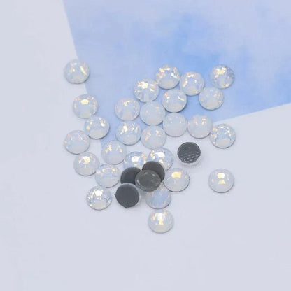 Glitter Flatback Opal Glass Crystal DMC Hotfix rhinestone For Gymnastics dancing wedding Clothes Shoes 3D Nail Decoration