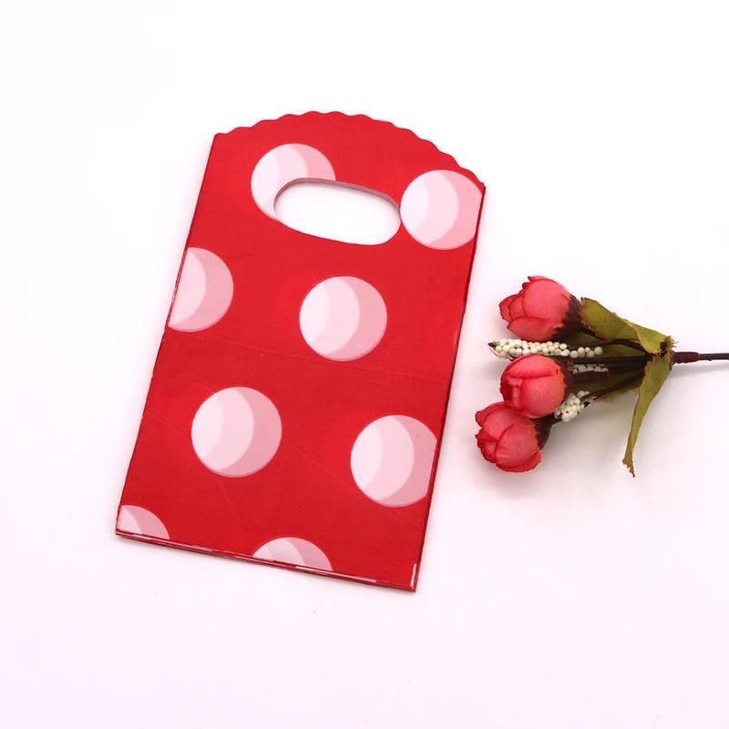 New Fashion Wholesale 50Pcs/Lot 9*15cm Simple Dots Mini Plastic Gift Bag Small Candy Jewelry Packaging Bags With Handles