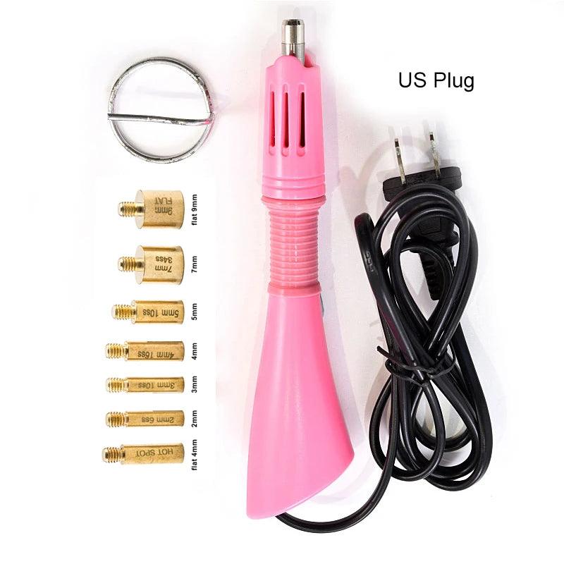 Fast Heated! EU/US Plug White Hotfix Rhinestone Applicator Pink Iron-on Hot Fix Rhinestone Applicator Wand Heat-fix Tool  Y2852