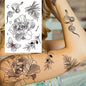 Black Flower Rose Waterproof Temporary Bird Snake Sexy Body Arm Leg Gem Henna Tattoo Fashion Big Fake Sleeve Sticker