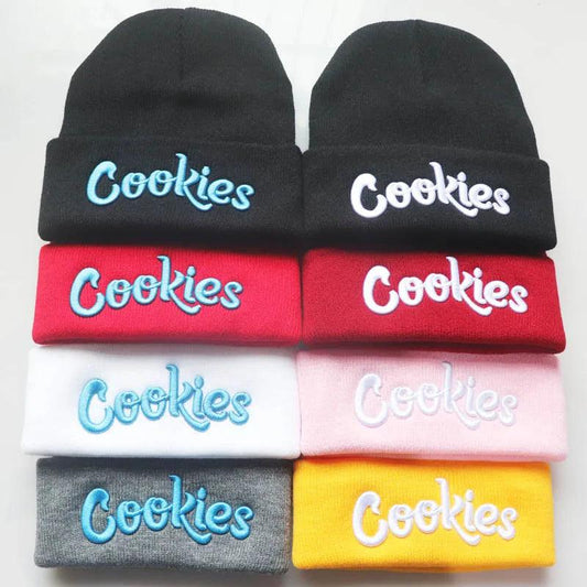 Trendy Men Women Knitted Hat Fashion Cookies Pattern Embroidery Ski Warm Winter Beanie Skullies Cap - HighGloss Shop