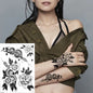 Black Flower Rose Waterproof Temporary Bird Snake Sexy Body Arm Leg Gem Henna Tattoo Fashion Big Fake Sleeve Sticker