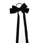 Lystrfac Vintage Black Velvet Bow Hair Ribbon Scrunchie for Women Girls Long Elastic Hair Tie Headwear Female Hair Accessories