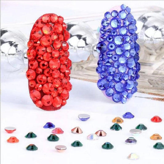 Glass 3D Nail Non Hotfix  Rhinestones For Nail Art Design Gems Nail Decorations Clear AB Stones Nail Art Jewelry Accessories