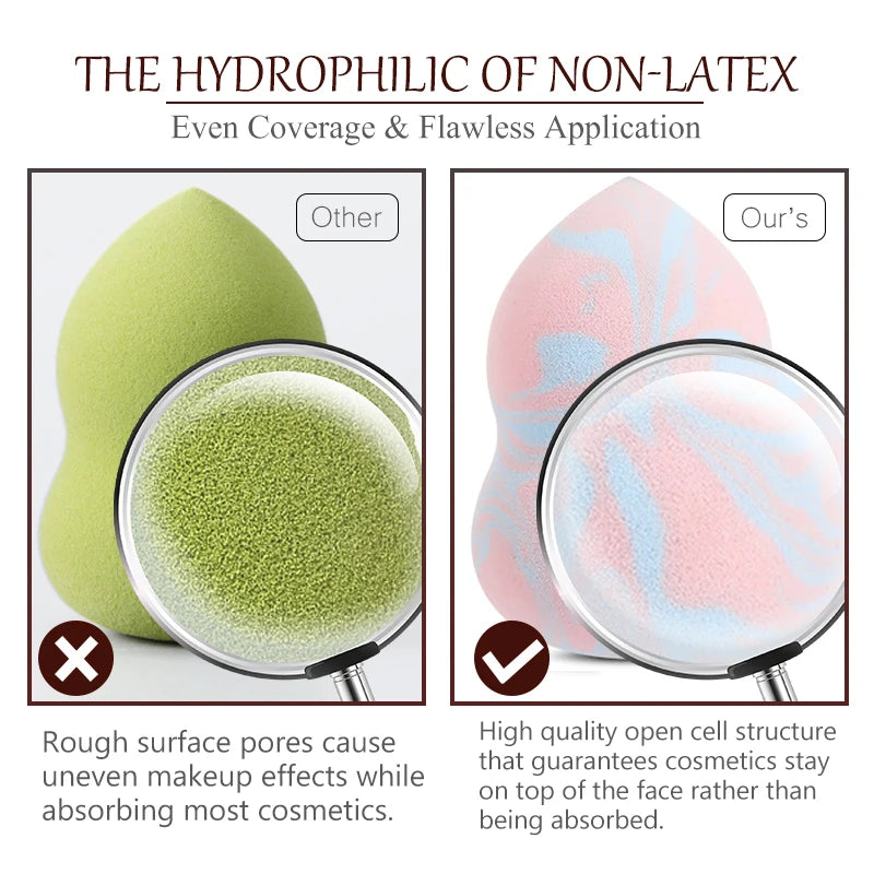 Makeup Sponge, Foundation Cosmetic Puff Powder Smooth Beauty Marbling Blender Water-Drop Shape Tool