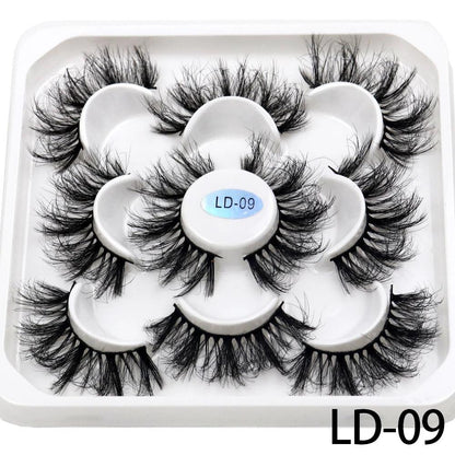 5 Pairs 25mm 3D Mink Eyelashes Bulk Russian roll Fluffy Natural False Eyelash Dramatic Mink lashes Makeup tools Wholesale lashse