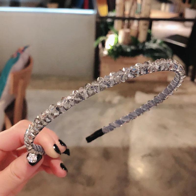 Women Shiny Luxury Rhinestone Hairbands Non-slip Bezel Colorful  Diamond Hair Hoop Hair Accessories for Women Crystal Headbands