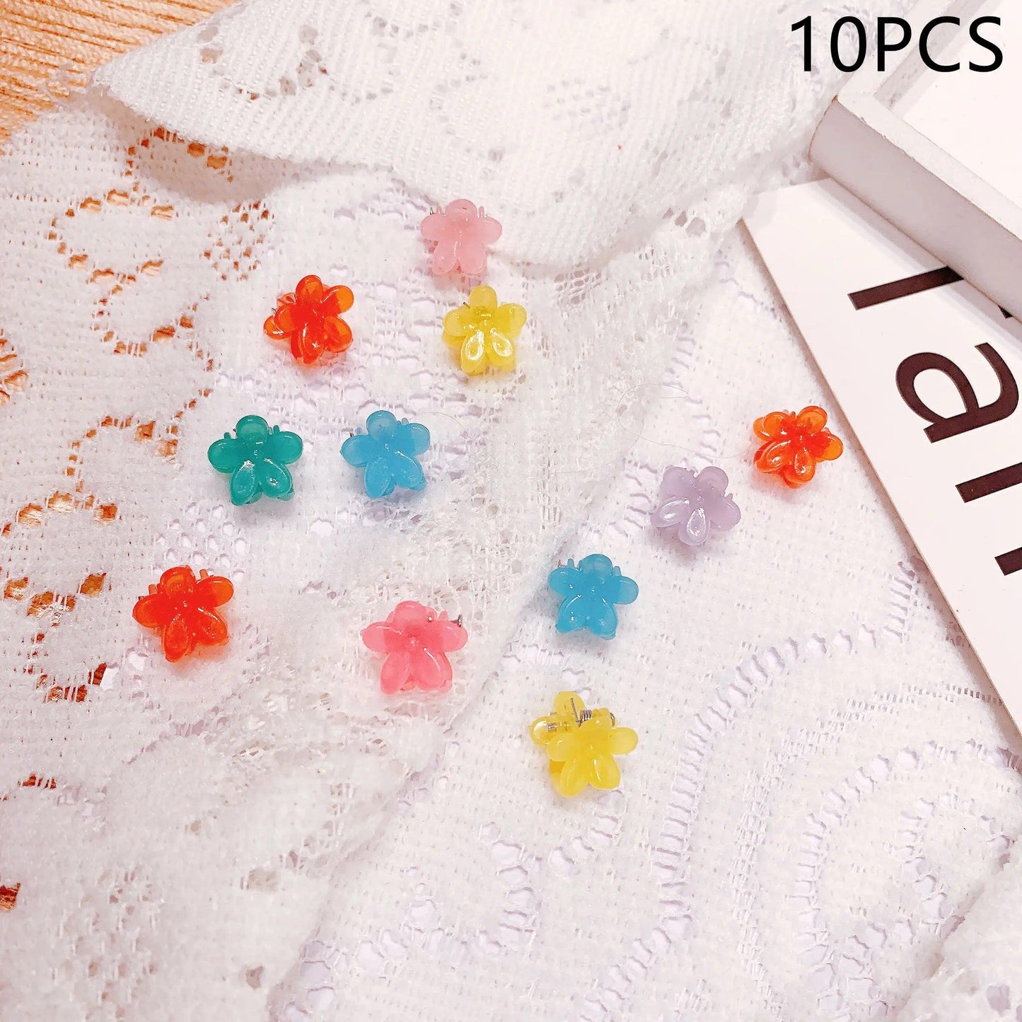 30/50PCS Set Girls Cartoon  Colorful Flower Mini Hair Claws Kids Sweet Hairpins Children Fashion Hair Accessories Cute Hair Clip