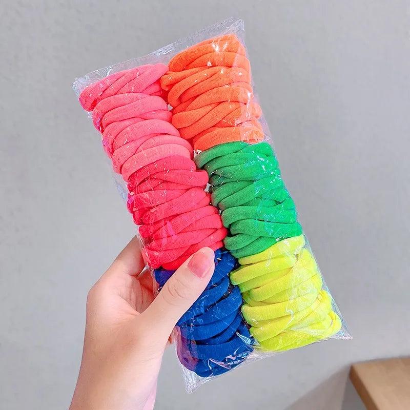 25-100PCS Diameter 5cm Hair Scrunchy For Women Hair Bands Elastic Seamless Link Rope Hair Accessories Headdress Hair Ties