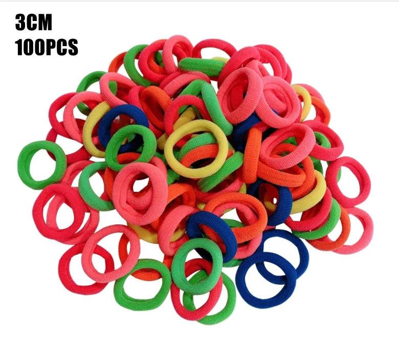 100PCS/Set Candy colors Baby Girls Hair Ring Children 2/3CM Hair Bands Ponytail Elastic Rubber Band Mini Kid Hair Accessories