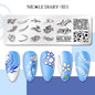 NICOLE DIARY Heart Spider Web Nail Stamping Plates Halloween Heart Line Printing Stencil Nail Arts Tool Nails Decorations Design