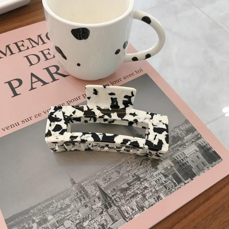 Eco-friendly Large Acetate Hair Claw Clip Colorful Rectangle Geometric Tortoise Shell Shark Clip Women Hair Accessories Gifts