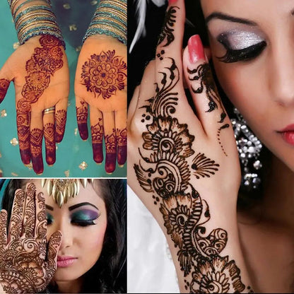 Natural Indian Henna Brown Color Tattoo Paste Cone Temporary Drawing Tattoo Stencil Women Makeup Body Art Cream