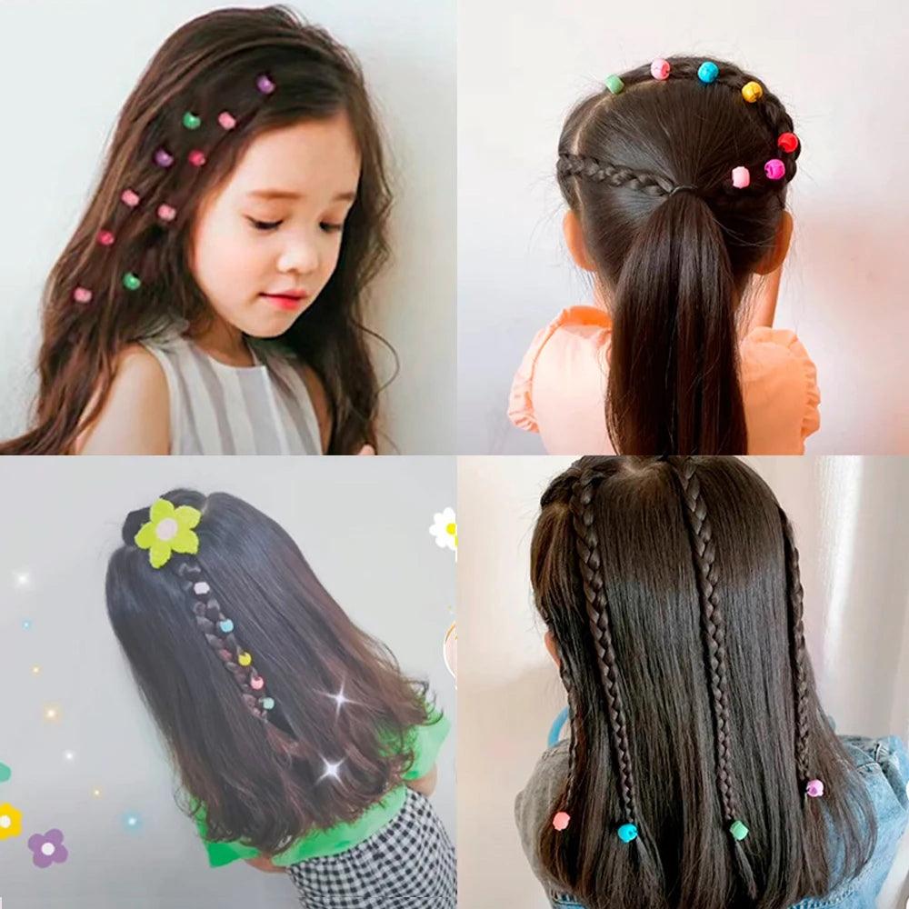 20/100PCS Candy Colors Plastic Beads Braids Hair Clip Headwear Girls Colorful Small Hair Claw Women Girl Hair Accessoires