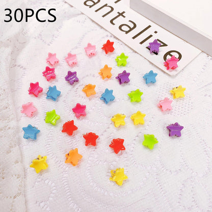 30/50PCS Set Girls Cartoon  Colorful Flower Mini Hair Claws Kids Sweet Hairpins Children Fashion Hair Accessories Cute Hair Clip