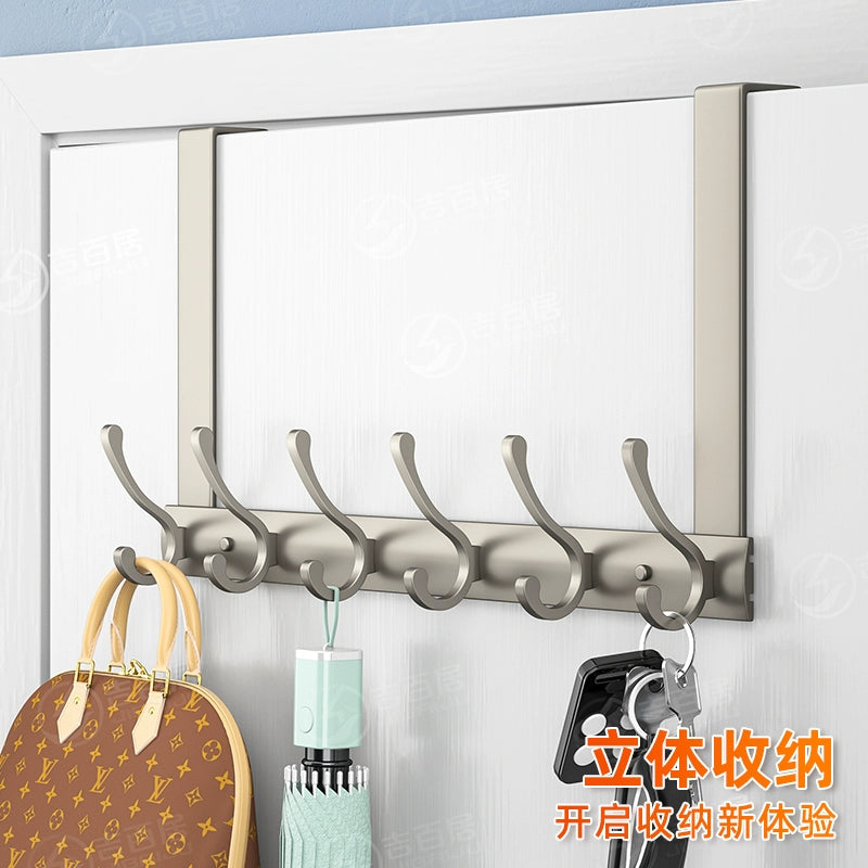 Jibaiju Entrance Door Rear Hook Bedroom Storage No Punch Hanger Bench Row Hook Wall-Mounted Storage Rack