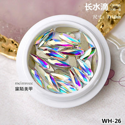 Super Shiny Luxurious Water Drop TikTok Same Style Boxed Manicure Jewelry