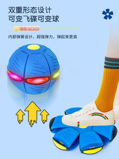 Elastic Stepping Ball Deformation Flying Saucer Ball Foot Stepping Deformation Luminous Bouncing Ball Children's Outdoor Educational Toys Bouncy Ball