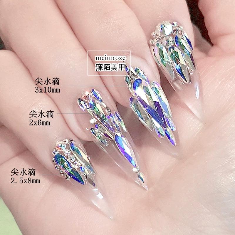 Super Shiny Luxurious Water Drop TikTok Same Style Boxed Manicure Jewelry