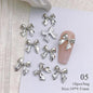 Butterfly Shaped Gold Silver Nail Charms Metal Alloy 3D Nail Rivets Gems Decoration Manicure Jewelry Accessories Nail Supplies