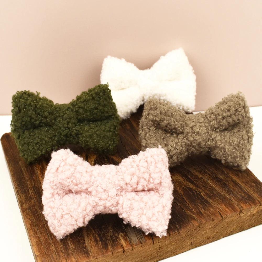 Autumn and winter Teddy fur cat collar bell accessories Kitten neck accessories can be customized laser lettering