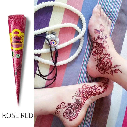 1PC Natural Temporary Flash Tattoo Paste 25g Black Henna Body Paint Arts Disposable Cones Tattoo Cream Indian Wedding