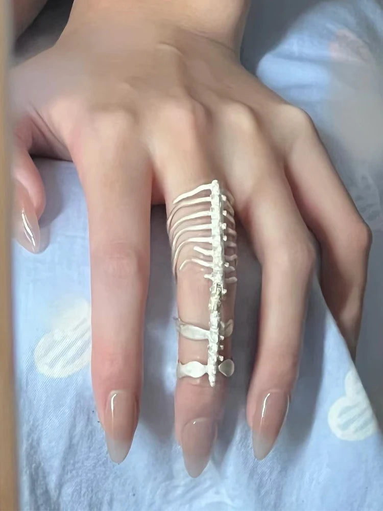 2024 New Spine Bone Ring New Gothic Style Men's And Women's Jewelry Party Gift