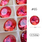 1Bag 3D Heart Nail Rhinestones Water ripple flat bottom love Charms Crystal Nail Art Decorations Gem Kawaii Resin Nails Gems