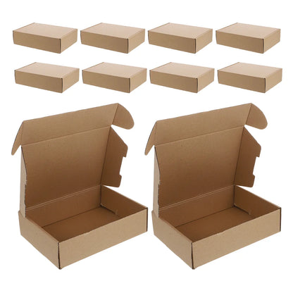 10PCS Shipping Mailing Boxes Tuck Top Mailer Boxes Rectangular Cardboard Boxes Shipping Boxes Wrapping Boxes Medium Kraft Paper