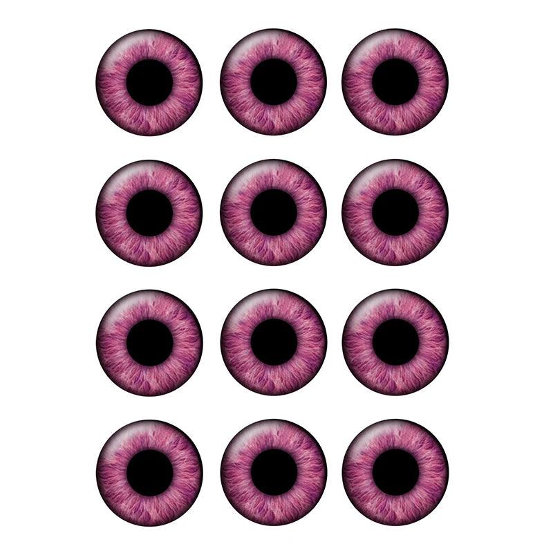 24pcs/bag 14mm Purple Pupil Eyes Chips Suitable for Blythe Doll Glass Cabochons DIY Accessories Bulk Items Wholesale H216