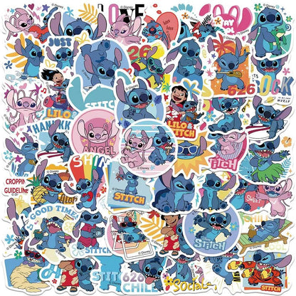 10/50/100pcs Disney Mix Cute Cartoon Micky Princess Stickers Graffiti Decal Laptop Luggage Skateboard Waterproof Sticker Kid Toy