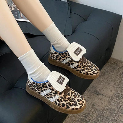 Luxury Women's Vulcanize Shoes Design Leopard Print Sneakers Women Trends Casual Sneakers Women Skateboard Shoes tênis feminino