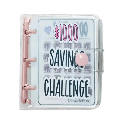 Creative $1,000 Savings Challenge Binder with Envelope Durable Glossy PVC, Christmas Gift Money Saving Challenge