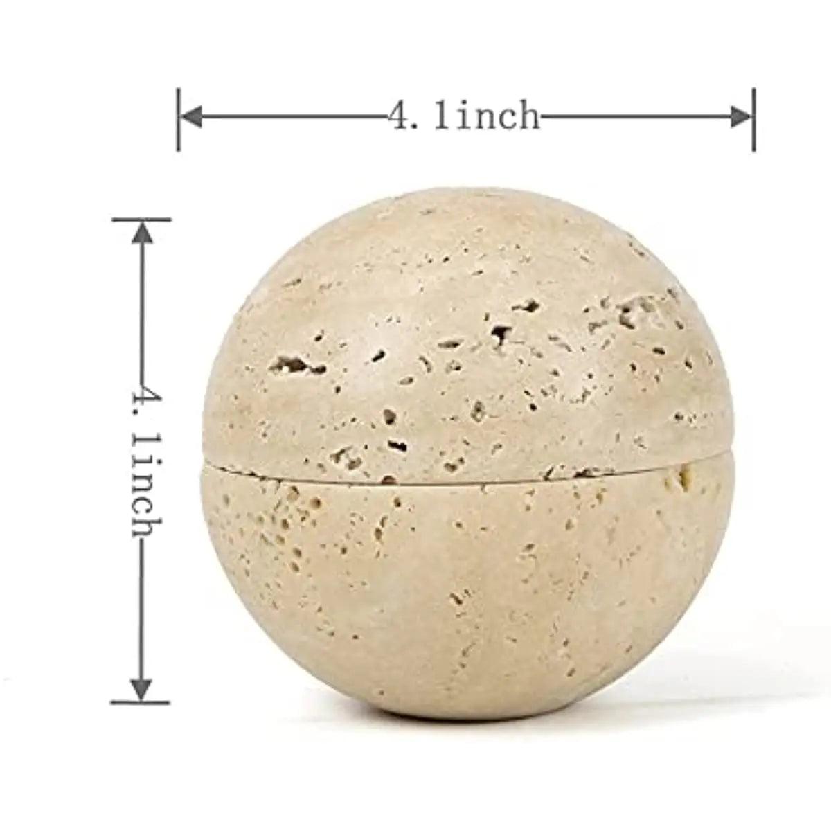 SAIDKOCC Handmade Natural Marble Beige Travertine Stone Round Incense Burner Holder for Room / Kitchen / Coffee Shop - HighGloss Shop