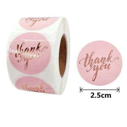 500pcs Round Labels Kraft Paper Thank You Sticker Dragees Candy Bag Flower Gift Box Cake Boxes and Packaging Wedding Stickers