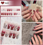 24pcs Luxury Handmade Nail Art Glossy Long Ballet Fake Nails Full Rhinestone Press On Nails Y2K False Nails For Women Girl Party