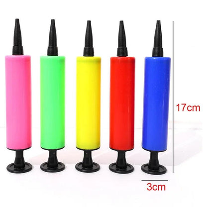 Balloon Inflater Air Pump Hand Push Plastic Balloon Pump Balloon Accessories Birthday Party Wedding Supplies Randomly Color