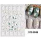 5D Belt Nail Sticker Summer Nail Art Decals Flowers White Daisy 3D Manicure Nail Gel Self Adhesive Stickers Designs Decorations