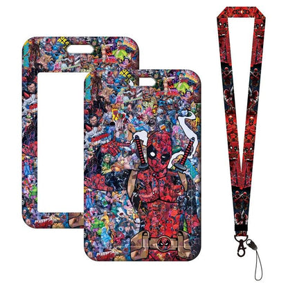 Deadpool & Wolverine Card Holder Lanyard Keychain Boy Bus Card Case Neck Strap Men Card Protectors Badge ID Credential Holder