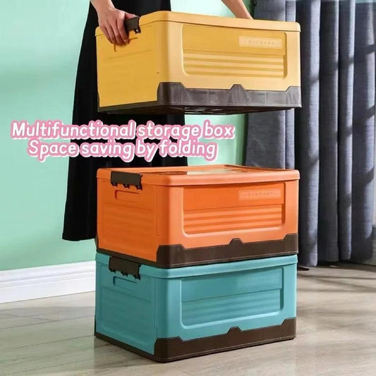 Foldable storage box for books, clothes, storage and arrangement Plastic household storage box Car folding space saving function